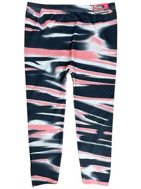 Series 8 Fitness Active Leggings Pink Black Abstract Print L/XL
